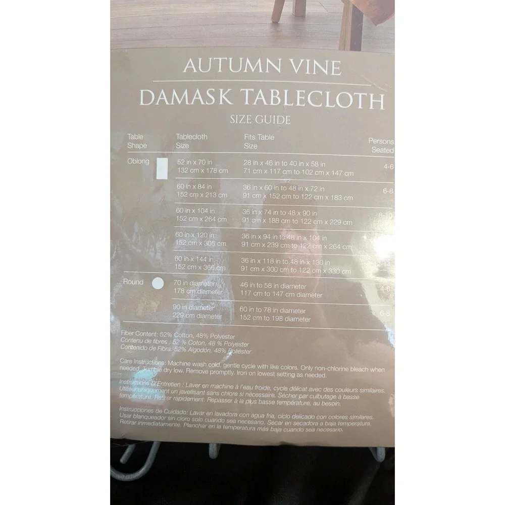 LOT OF 2 Fabric Tablecloth 60